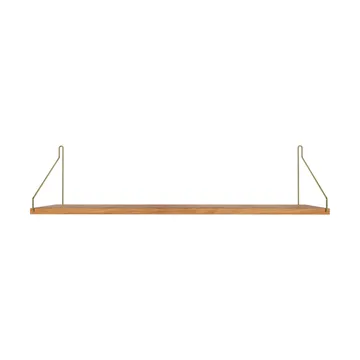Single Shelf wall shelf - Oak-brass, 80x27 cm - FRAMA