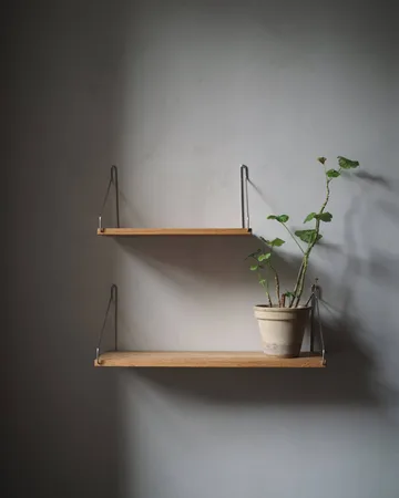 Single Shelf wall shelf - Oak-stainless steel, 40x20 cm - FRAMA