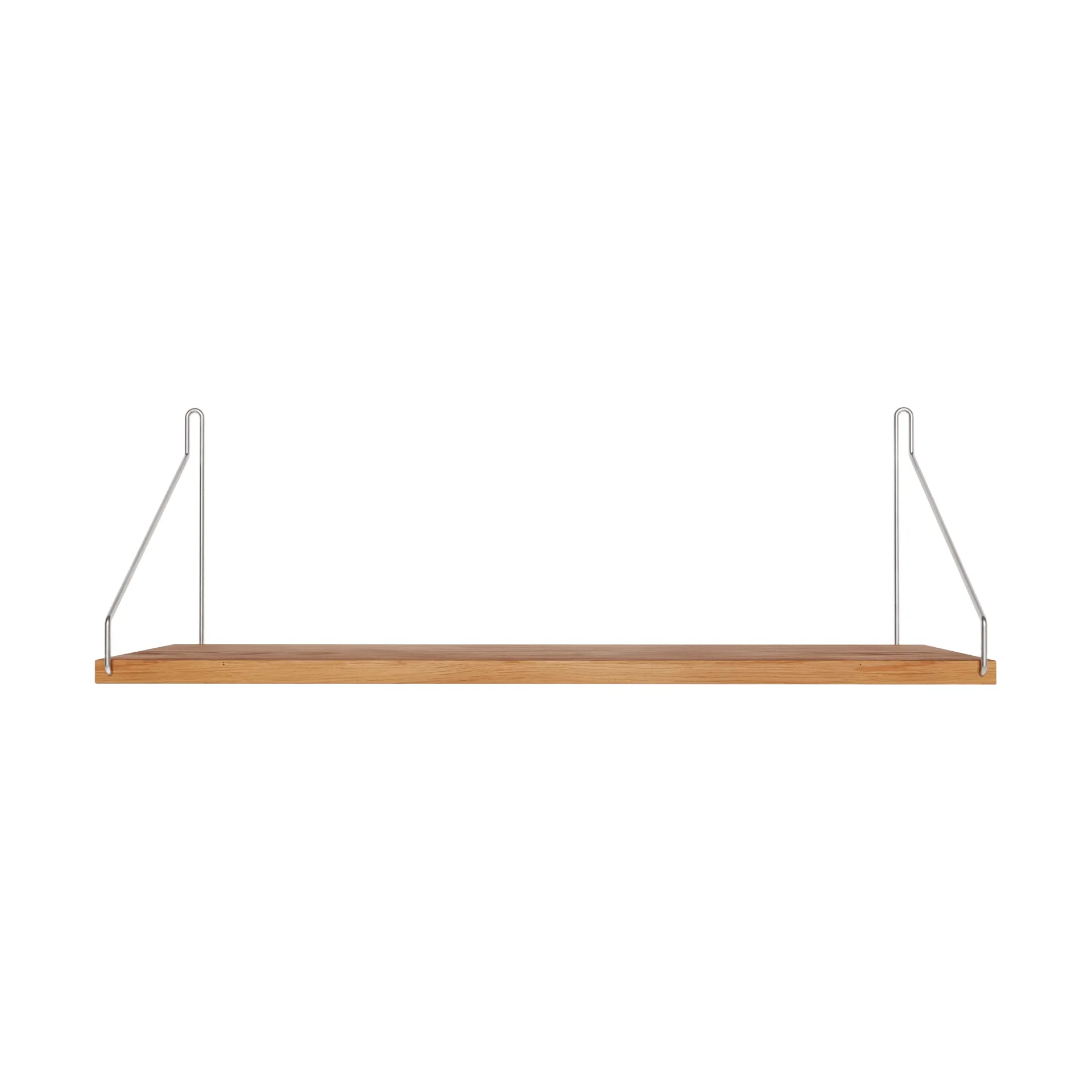 Single Shelf wall shelf, Oak-stainless steel, 60x20 cm FRAMA