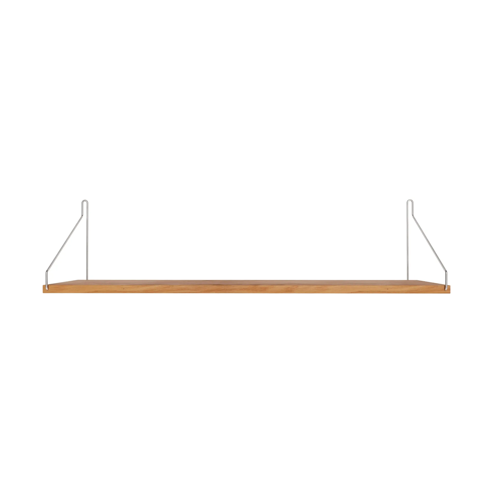 Single Shelf wall shelf, Oak-stainless steel, 80x20 cm FRAMA