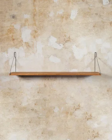 Single Shelf wall shelf - Oak-stainless steel, 80x20 cm - FRAMA