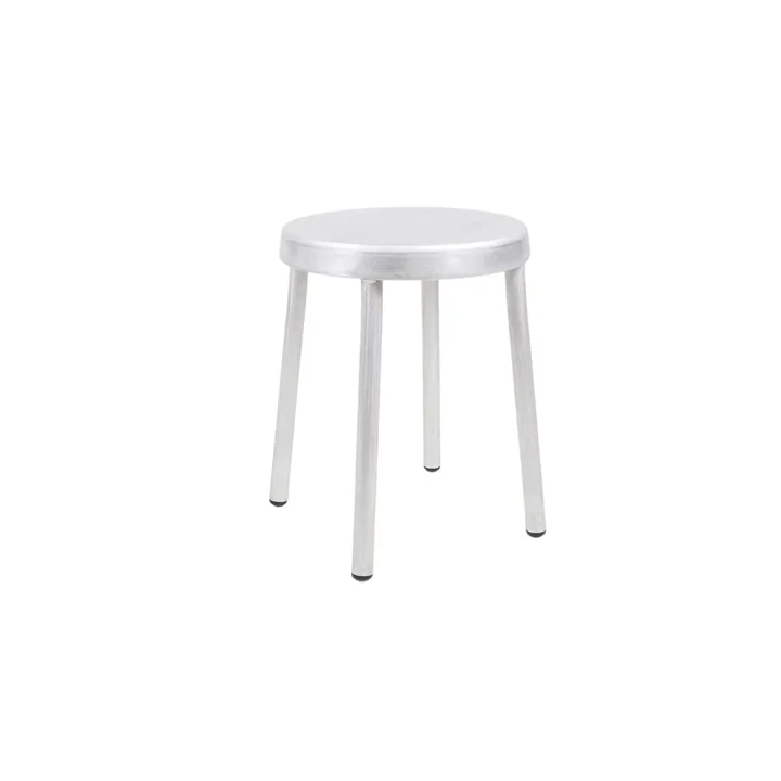 Tasca round stool - Aluminium, H: 46 cm - FRAMA