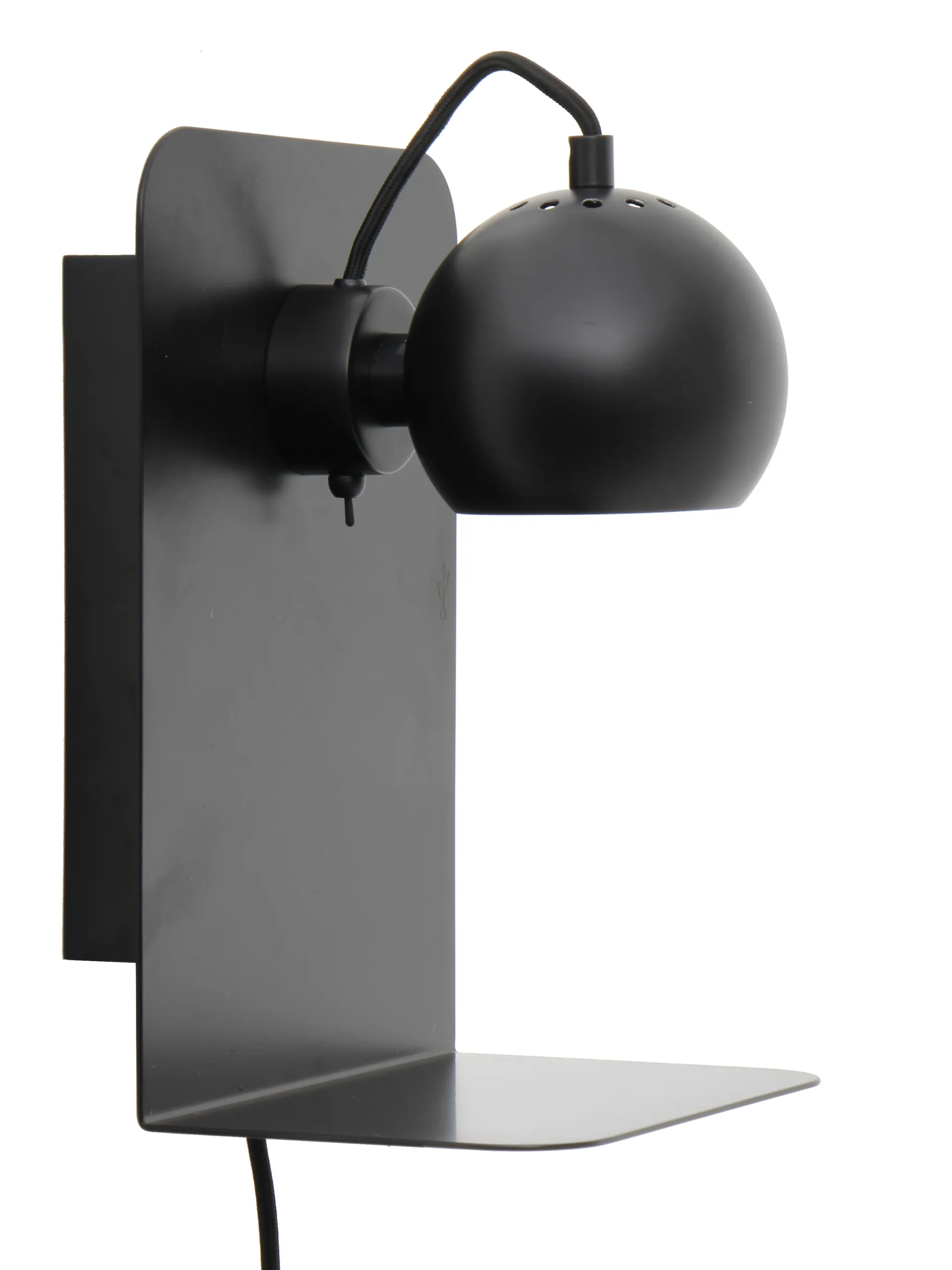 Ball wall lamp usb, Matte black Frandsen
