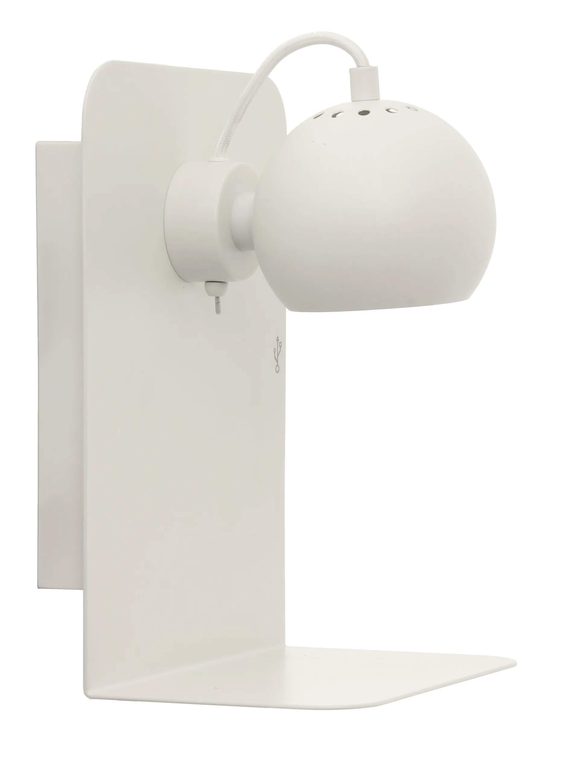 Ball wall lamp usb, Matte white Frandsen
