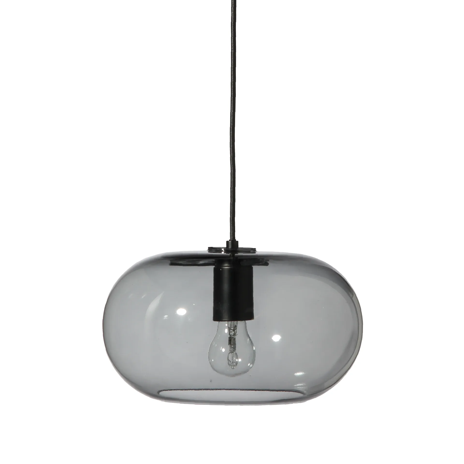 Kobe pendant Ø30 cm, Smoke-colored glass-black Frandsen