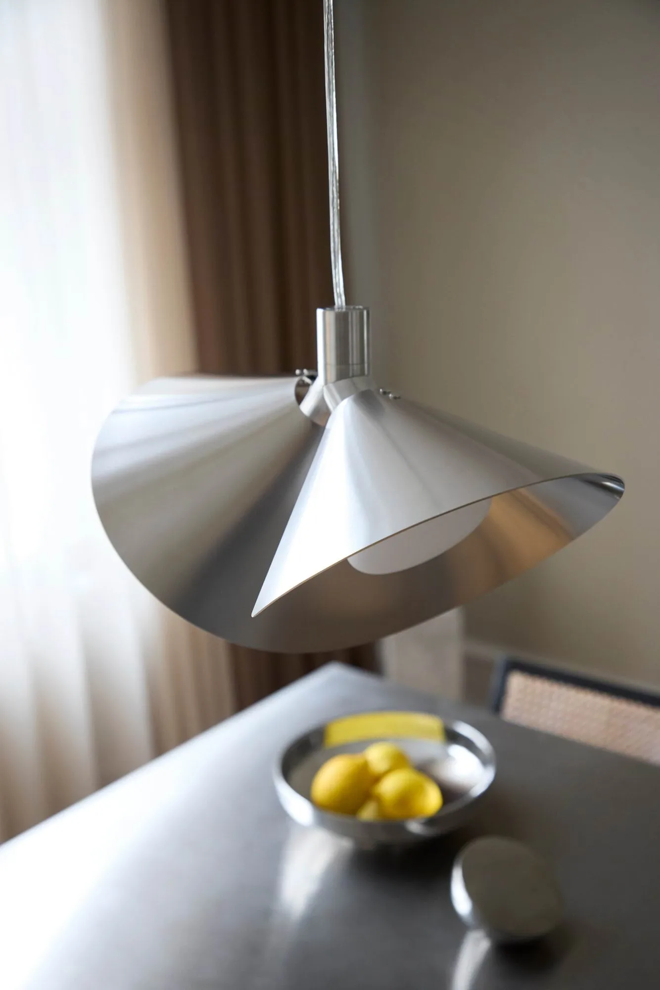 Peel pendant lamp, Brushed stainless steel Frandsen