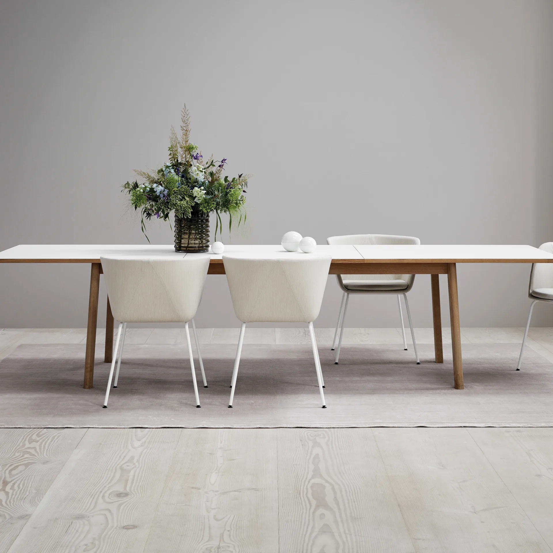 Ana dining table 220-320x95 cm, Nano laminate white-soaped oak Fredericia Furniture