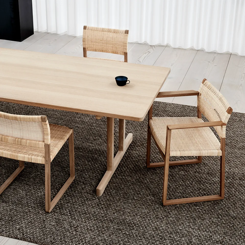 BM62 armchair, Wicker lacquered oak frame Fredericia Furniture