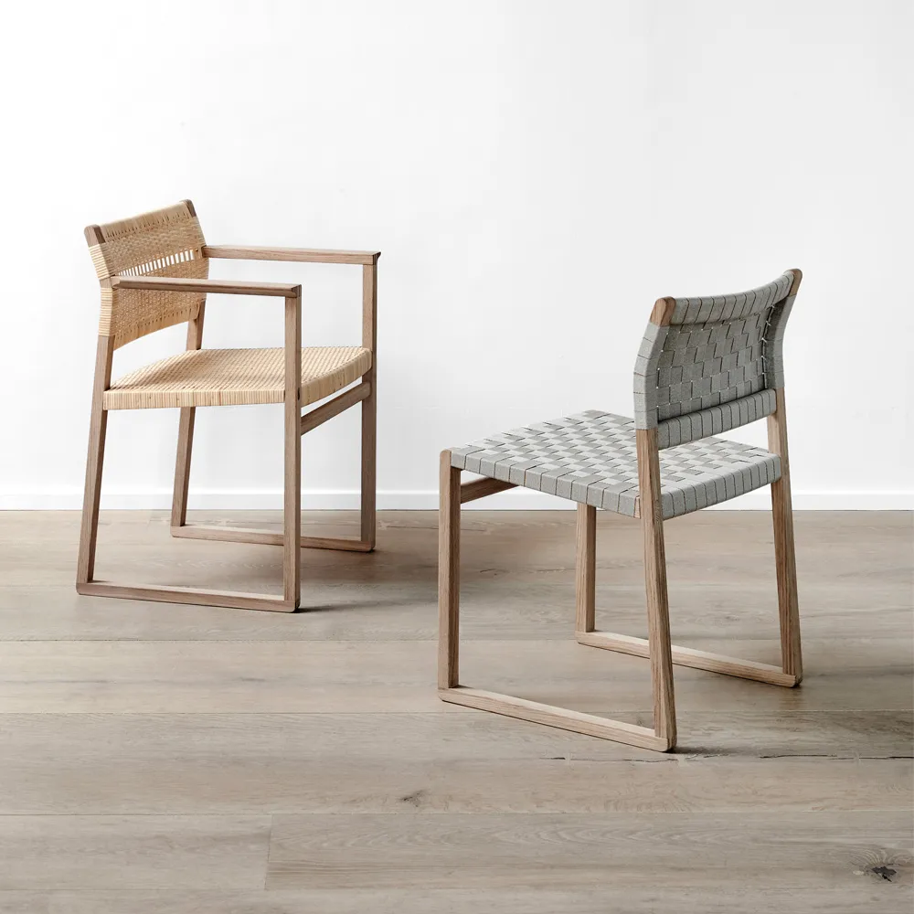 BM62 armchair, Wicker natural-lacquered oak frame Fredericia Furniture