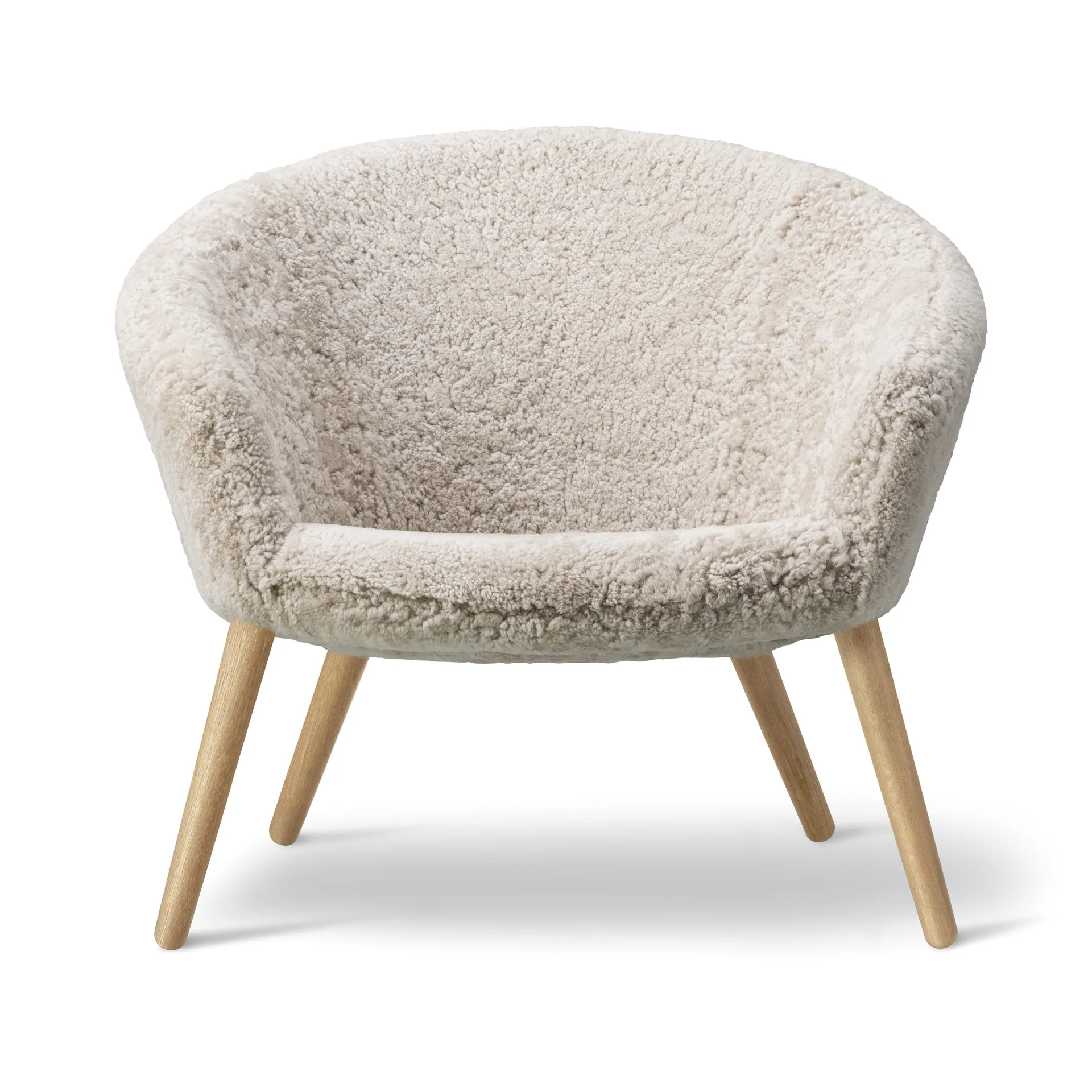 Ditzel lounge armchair sheepskin, Moonlight-oak Fredericia Furniture