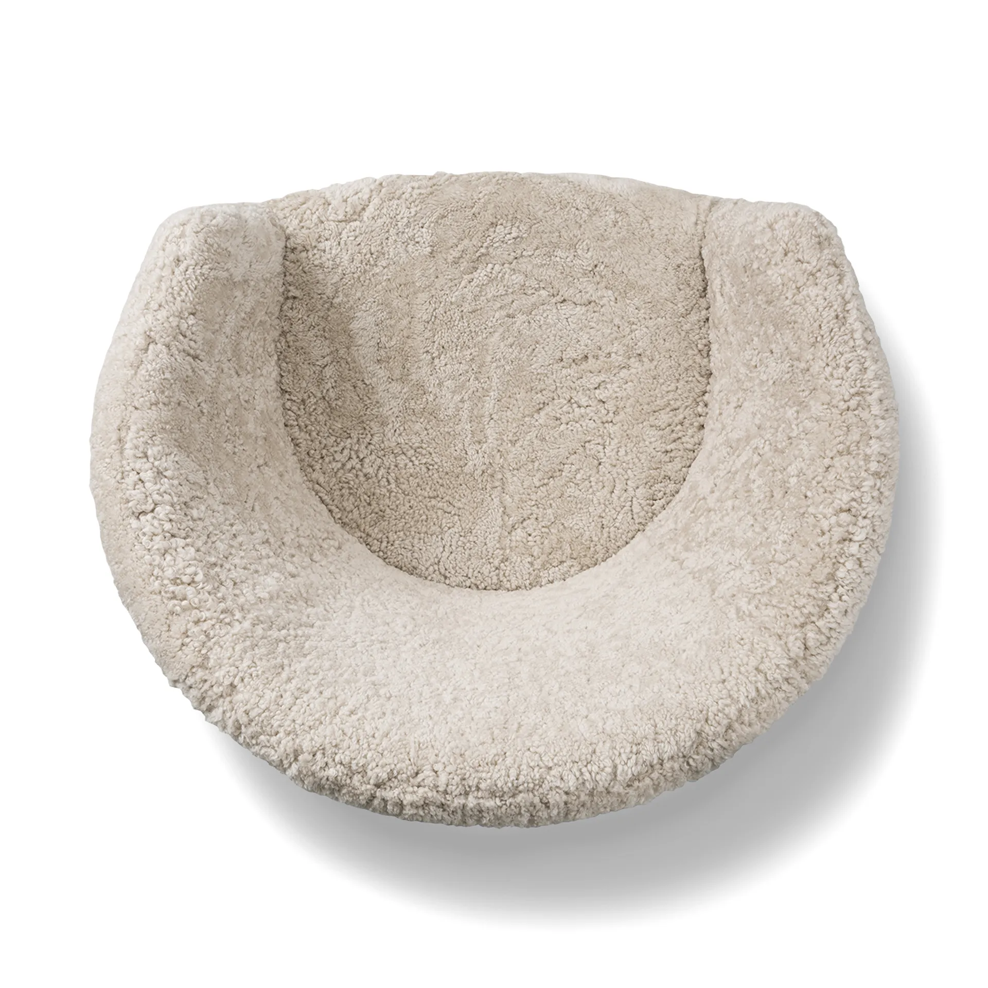 Ditzel lounge armchair sheepskin, Moonlight-walnut Fredericia Furniture