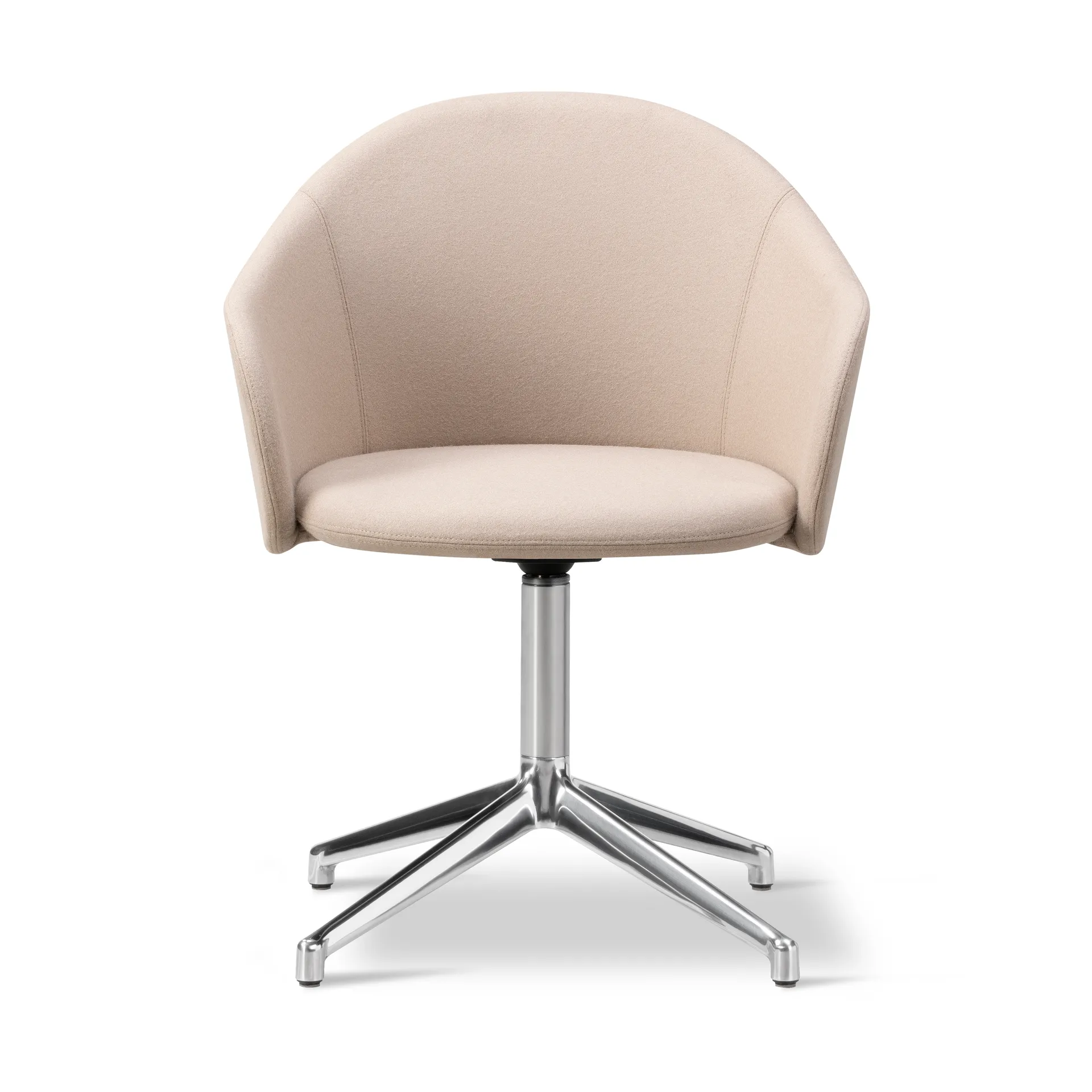 Gomo Armchair armchair swivel base 4-star, Blazer CUZ47 Fairfield-polished aluminium Fredericia Furniture