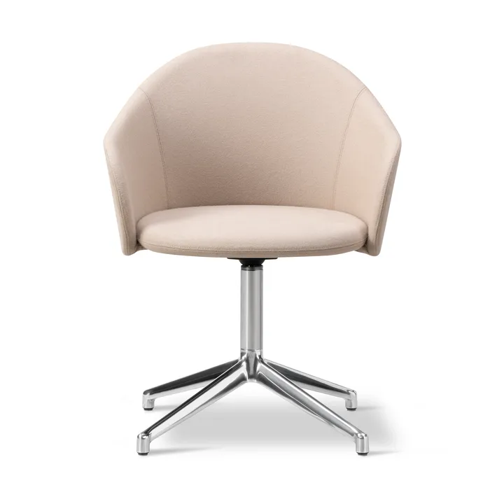 Gomo Armchair armchair swivel base 4-star - Blazer CUZ47 Fairfield-polished aluminium - Fredericia Furniture