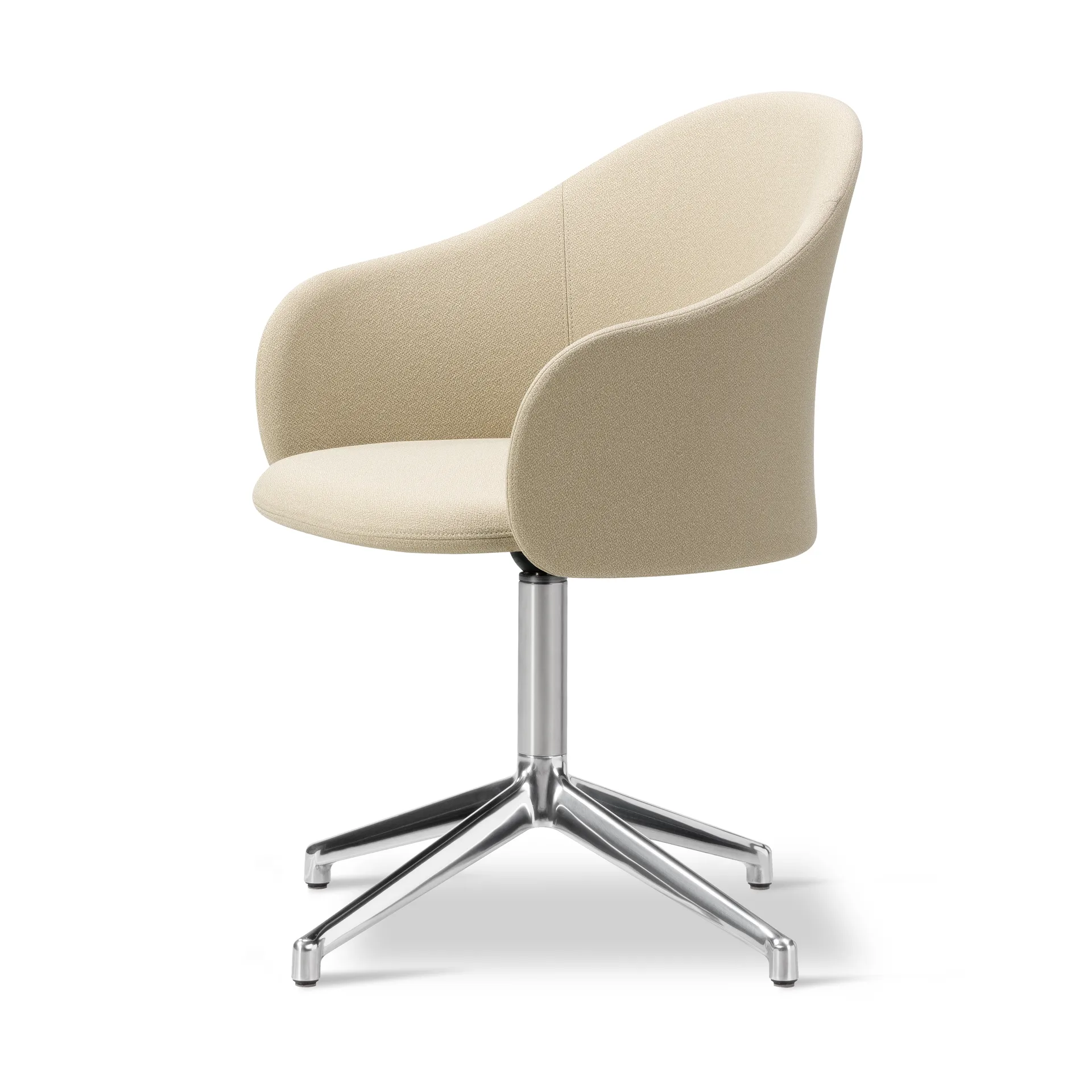 Gomo Armchair armchair swivel base 4-star, Mylla 811-polished aluminium Fredericia Furniture