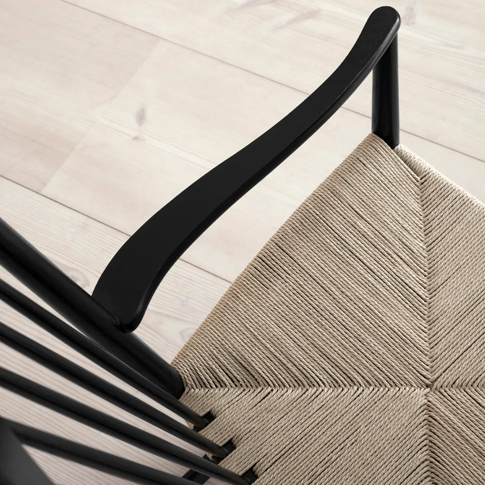 J16 rocking chair, Black-black lacquered oak Fredericia Furniture