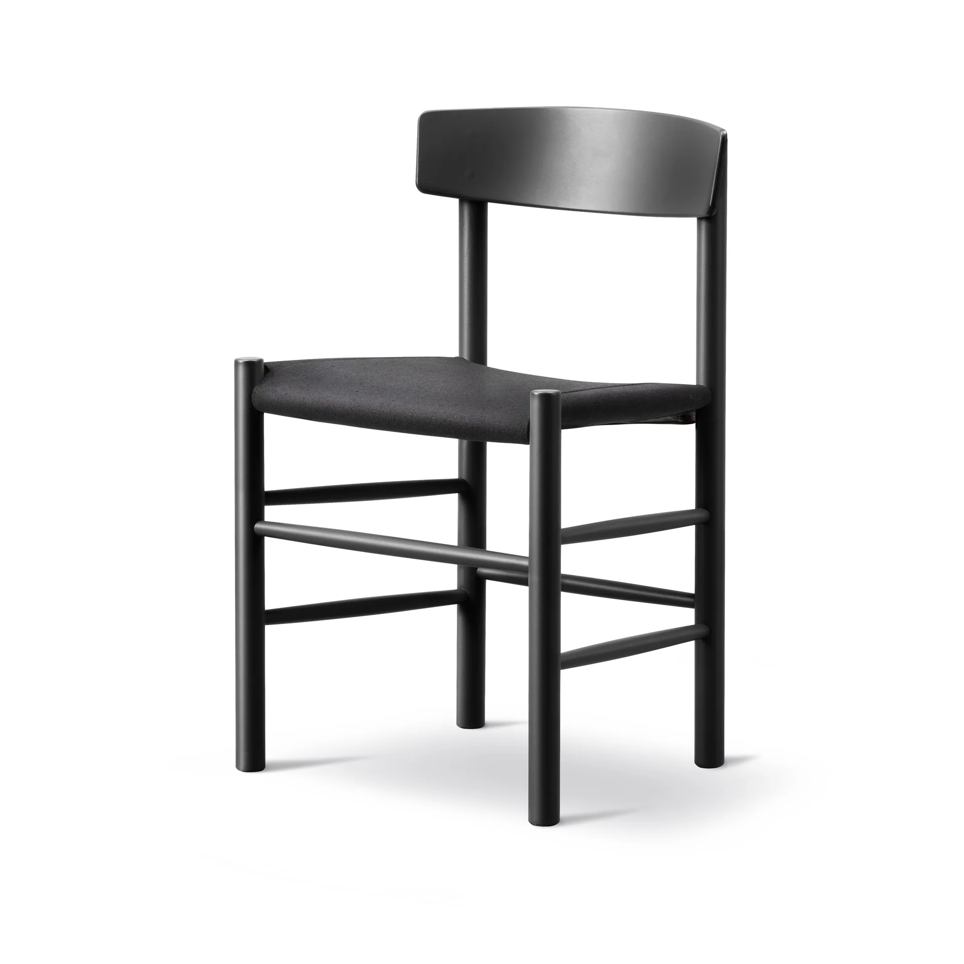 J39 chair, Black lacquered beech-black canvas Fredericia Furniture