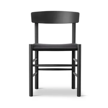 J39 chair - Black lacquered oak-black canvas - Fredericia Furniture