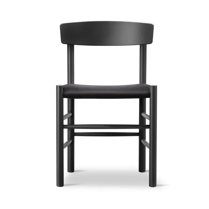 J39 chair - Black lacquered oak-black canvas - Fredericia Furniture