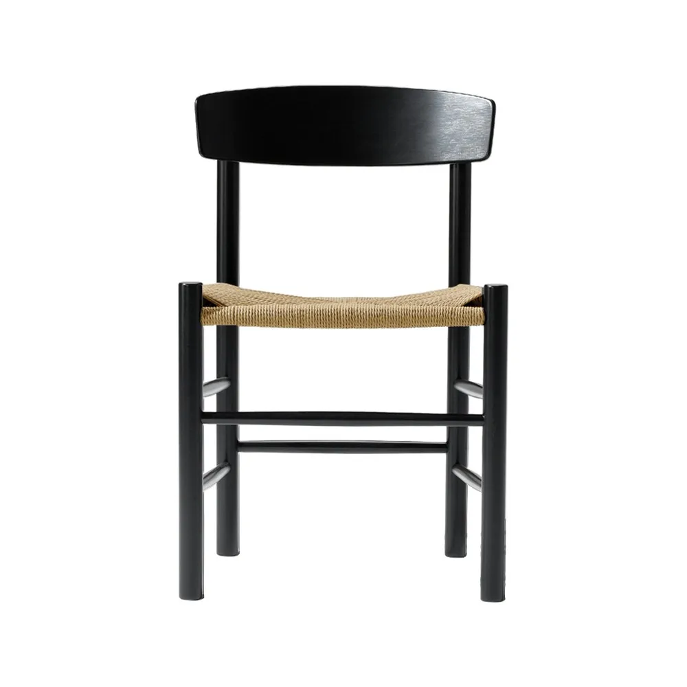 J39 chair, Black lacquered oak-braided natural Fredericia Furniture