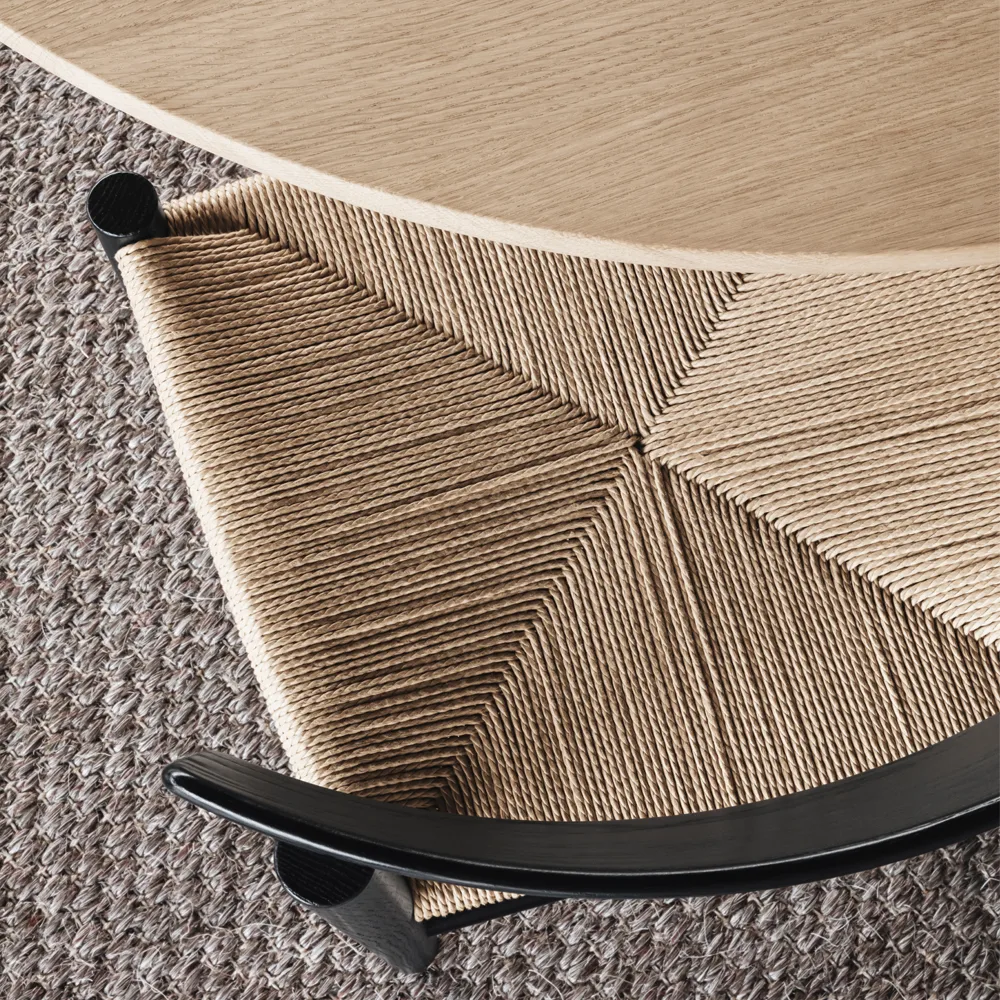J39 chair, Black lacquered oak-braided natural Fredericia Furniture