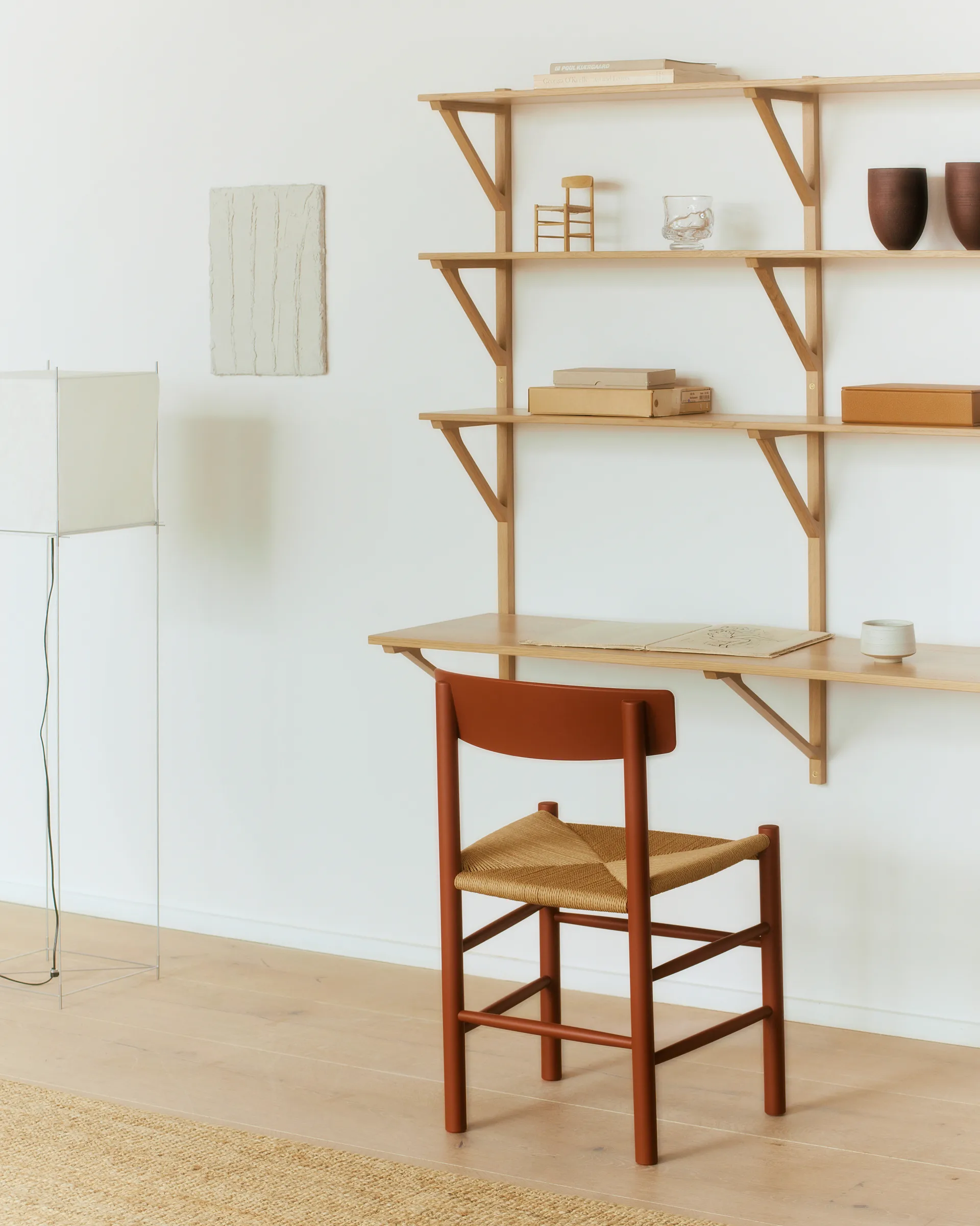 J39 chair, Herritage red-braided natural Fredericia Furniture