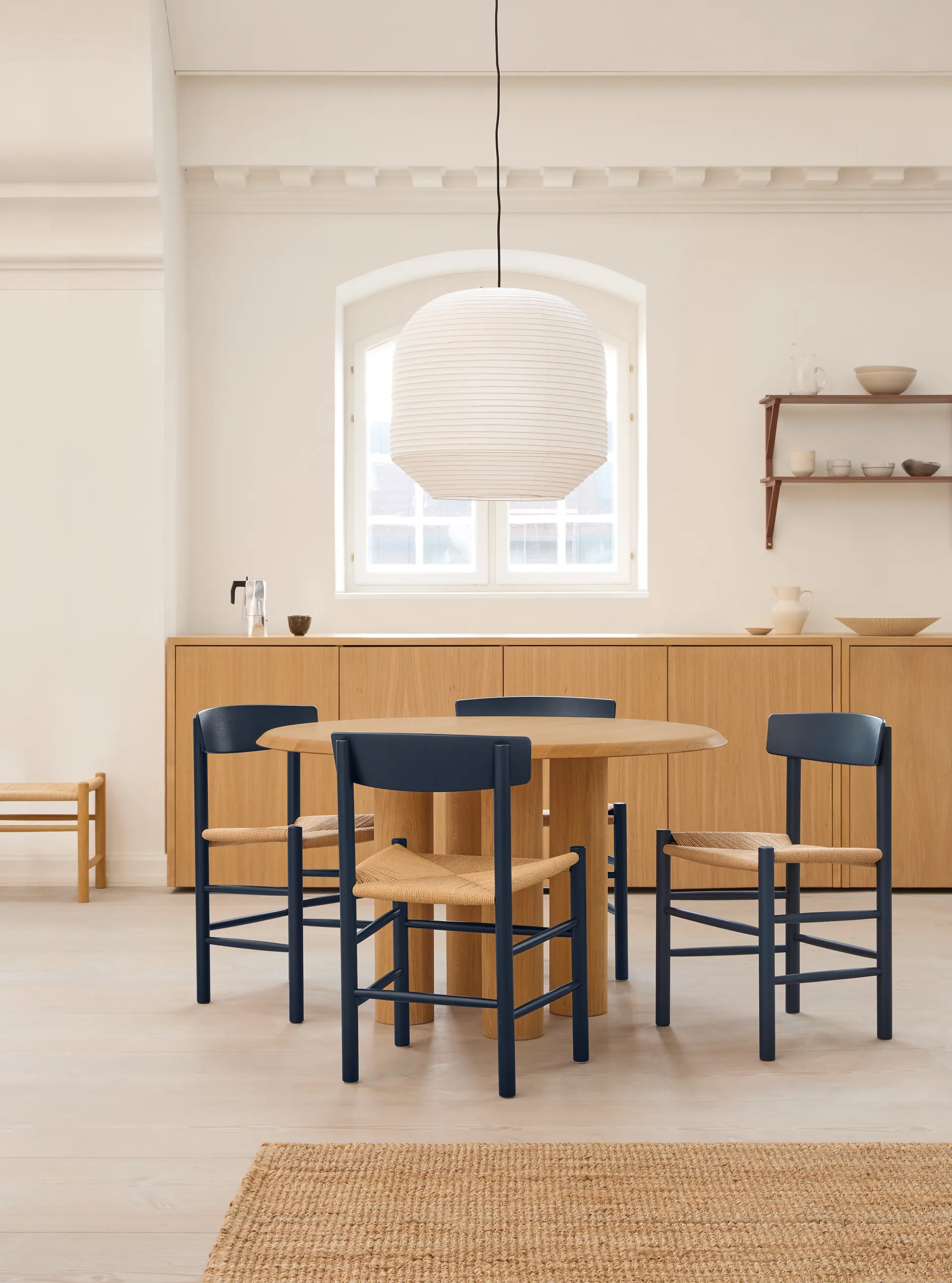 J39 chair, Indigo blue-braided natural Fredericia Furniture