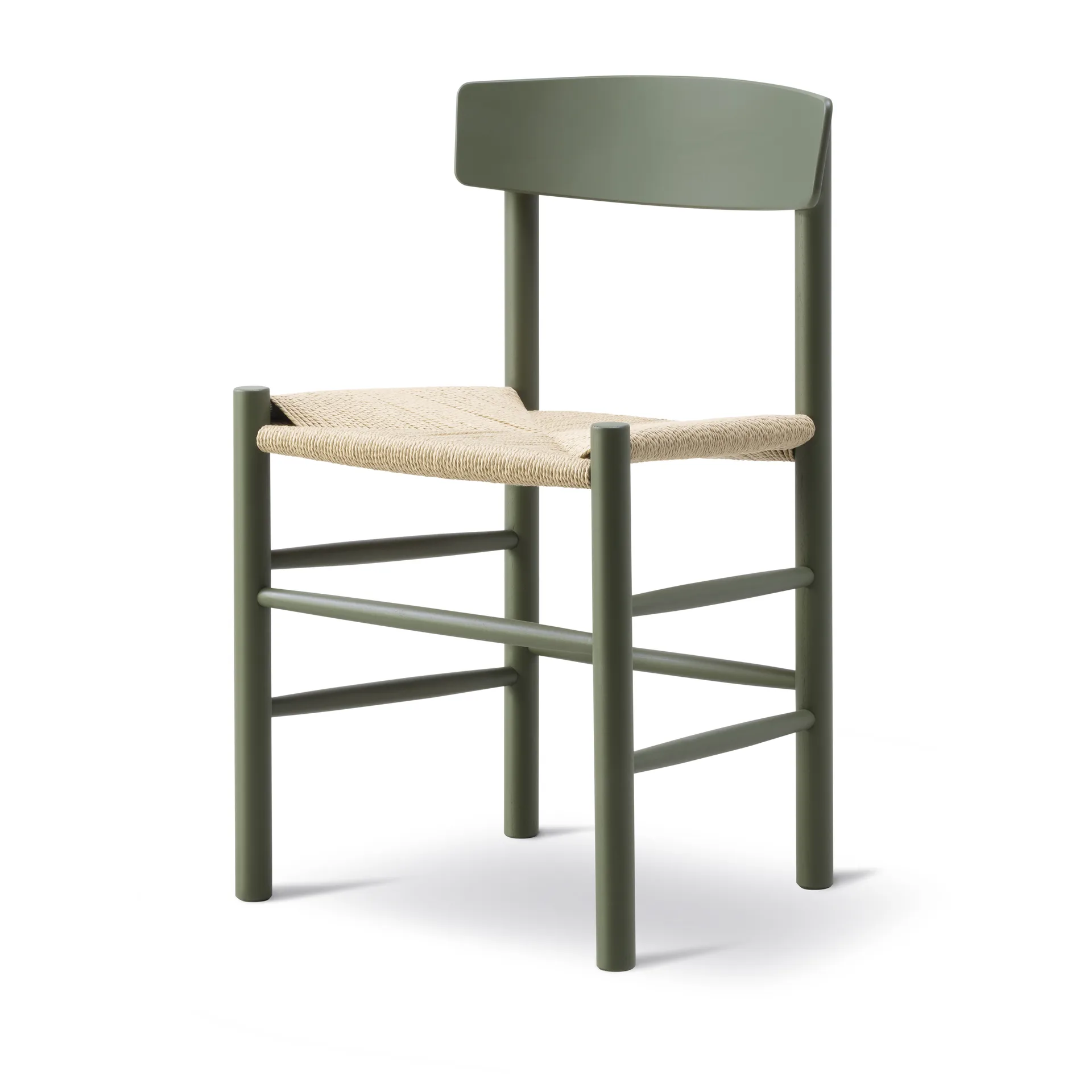 J39 chair, Khaki green-braided natural Fredericia Furniture