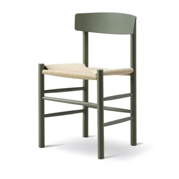 J39 chair - Khaki green-braided natural - Fredericia Furniture