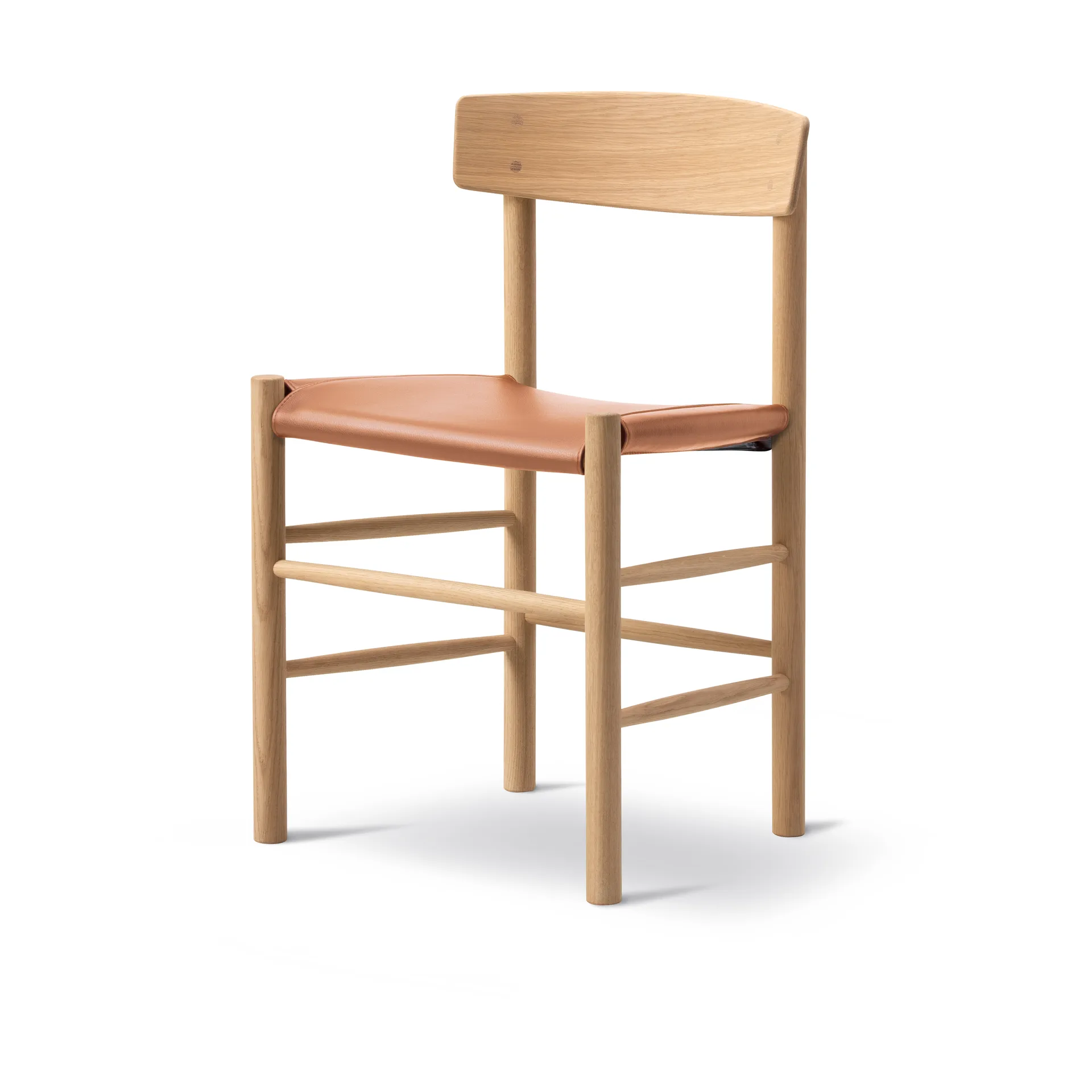J39 chair, Light oiled oak-leather Omni 307 Cognac Fredericia Furniture
