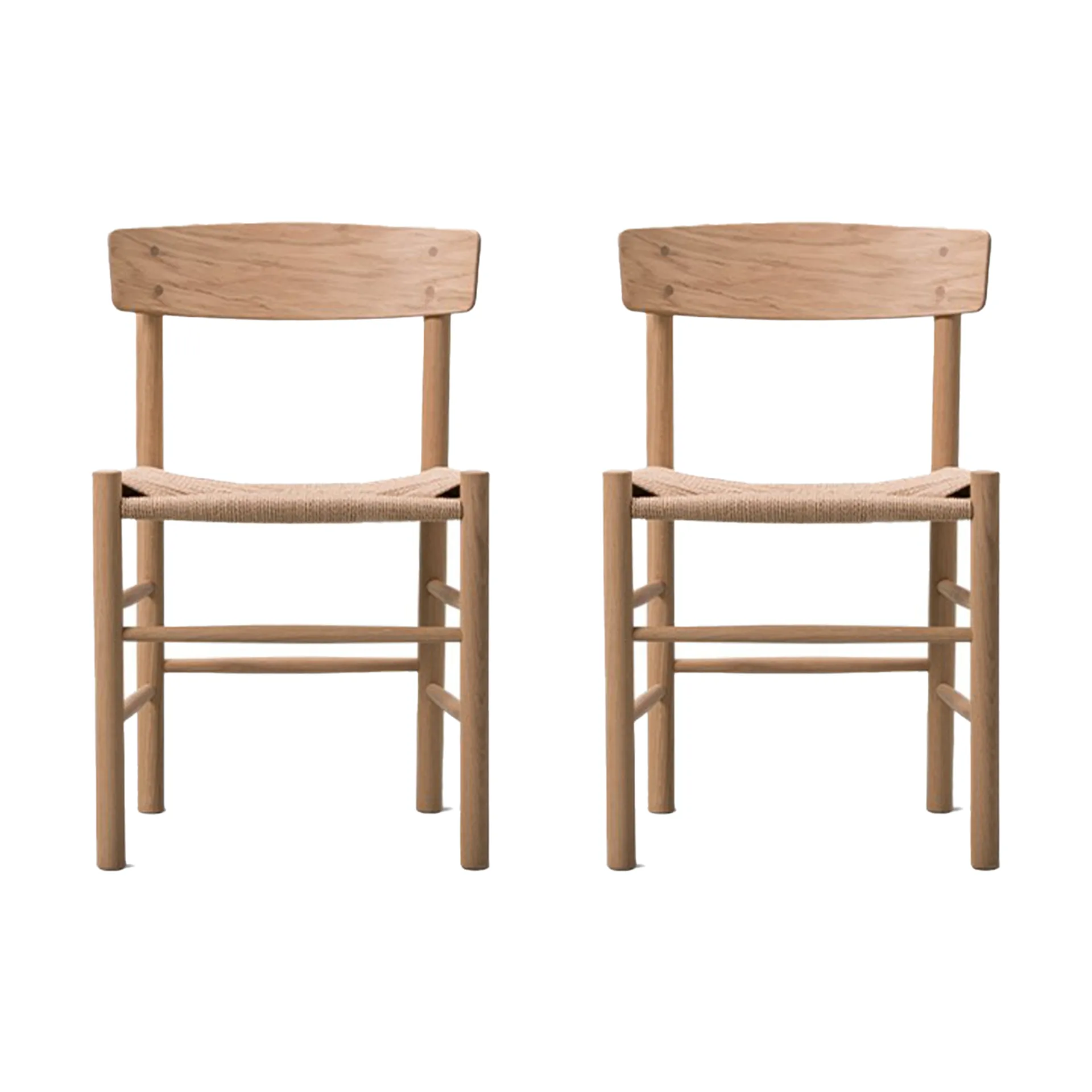 J39 chair, Light oiled oak-woven natural, 2-pack Fredericia Furniture