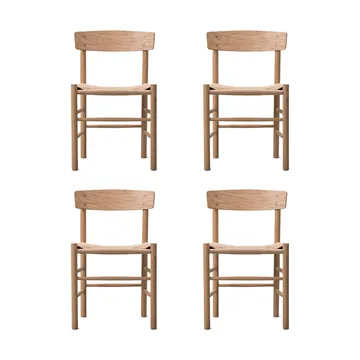 J39 chair, Light oiled oak-woven natural, 4-pack - Fredericia Furniture