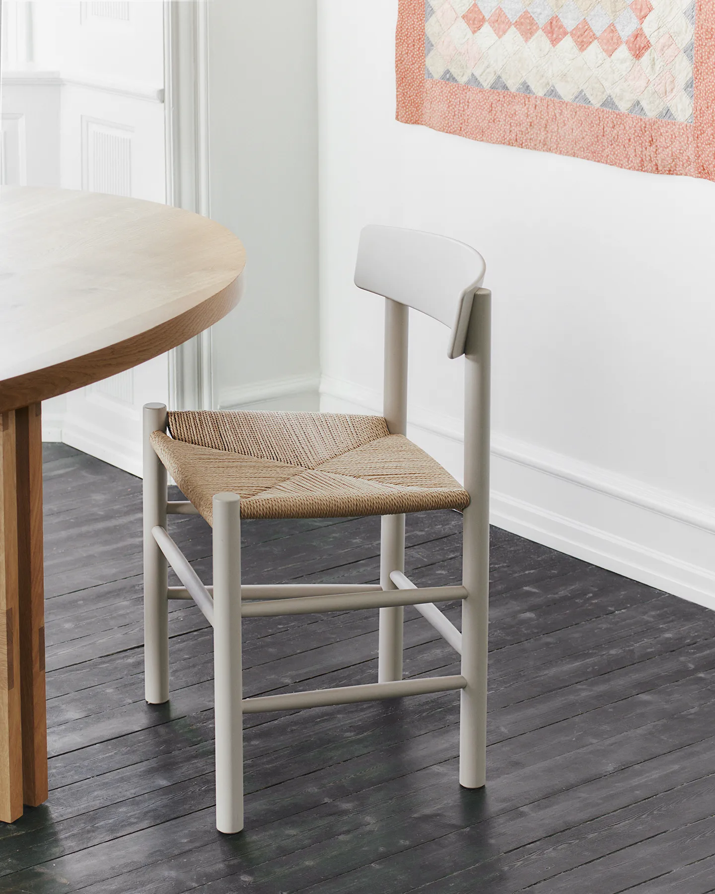 J39 chair, Pebble grey-woven natural Fredericia Furniture