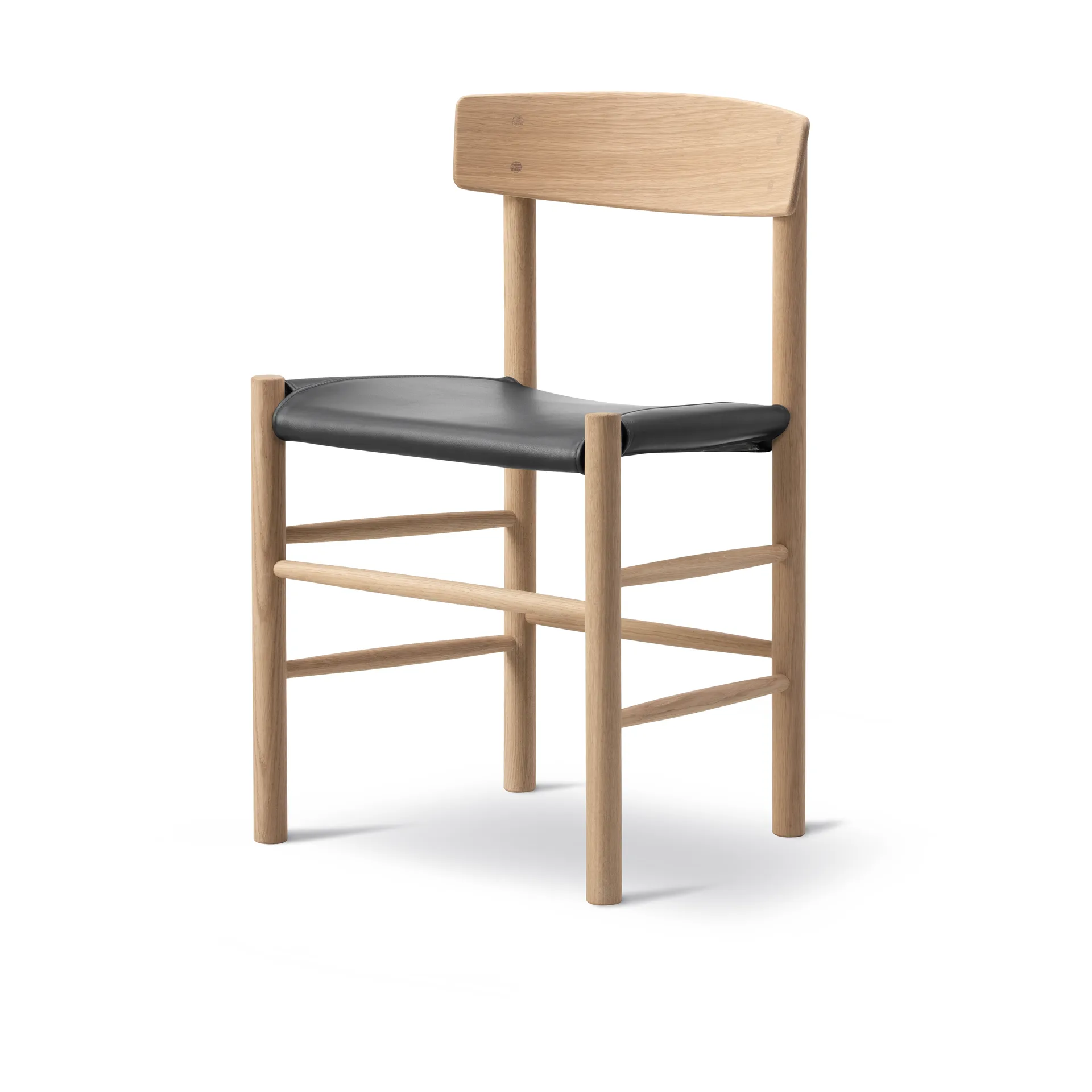 J39 chair, Soaped oak-leather Omni 301 Black Fredericia Furniture