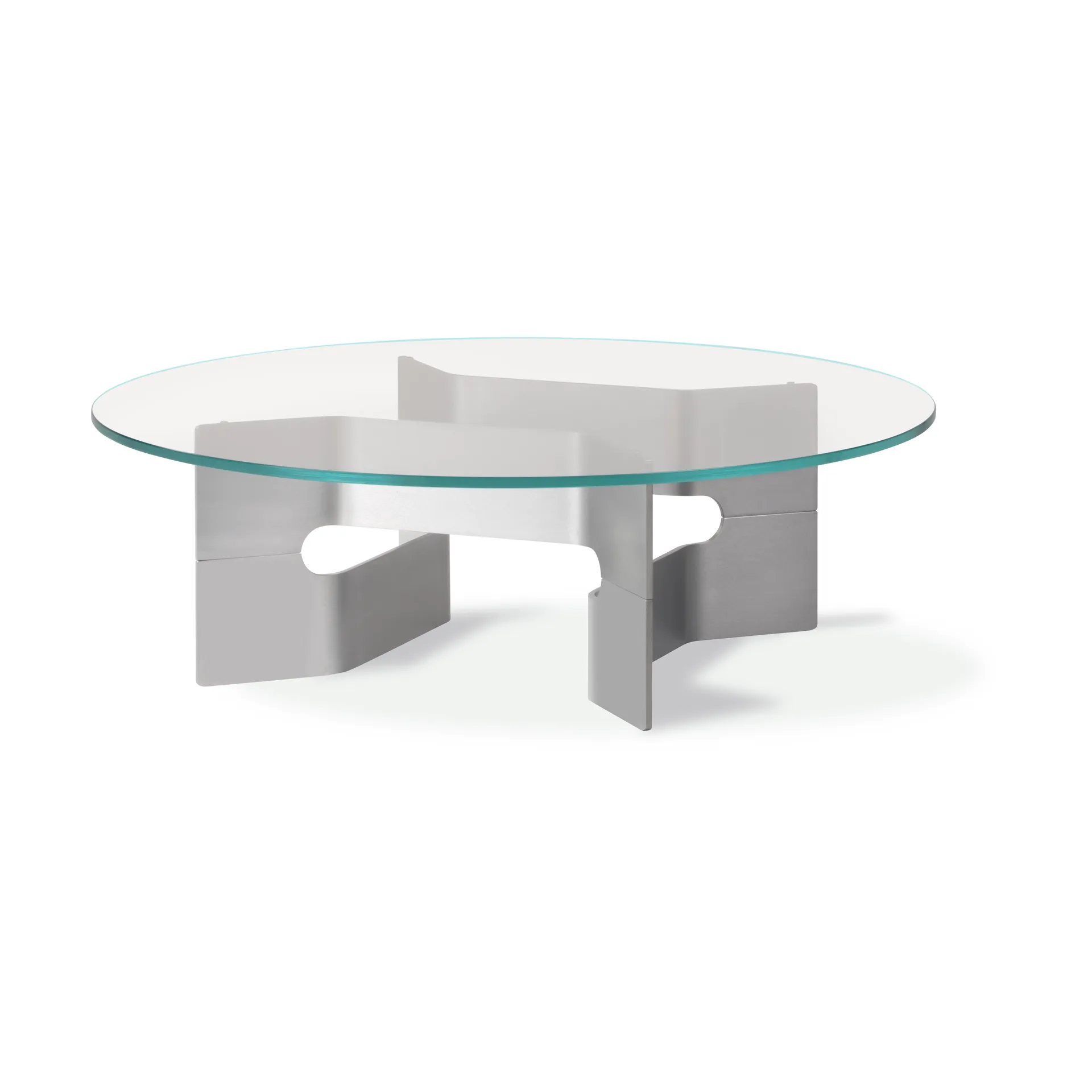JG coffee table Ø98 cm, Glass-brushed aluminium Fredericia Furniture