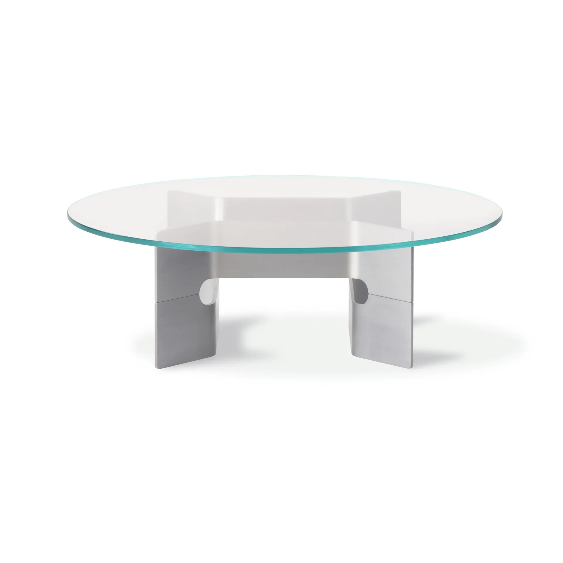 JG coffee table Ø98 cm, Glass-brushed aluminium Fredericia Furniture