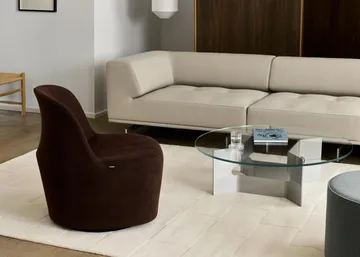 JG coffee table Ø98 cm - Glass-brushed aluminium - Fredericia Furniture