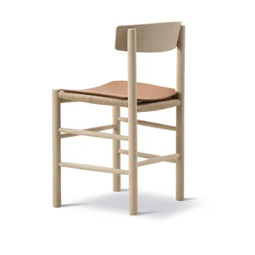 Leather seat cushion for the J39 chair - Leather Cera 905 Russet Brown - Fredericia Furniture