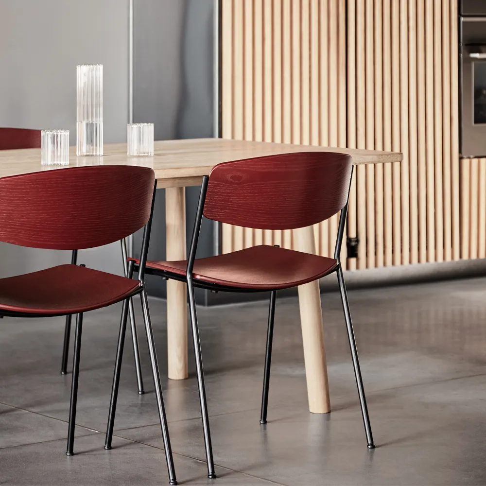 Lynderup 3080 chair, Lacquered oak-black steel frame Fredericia Furniture