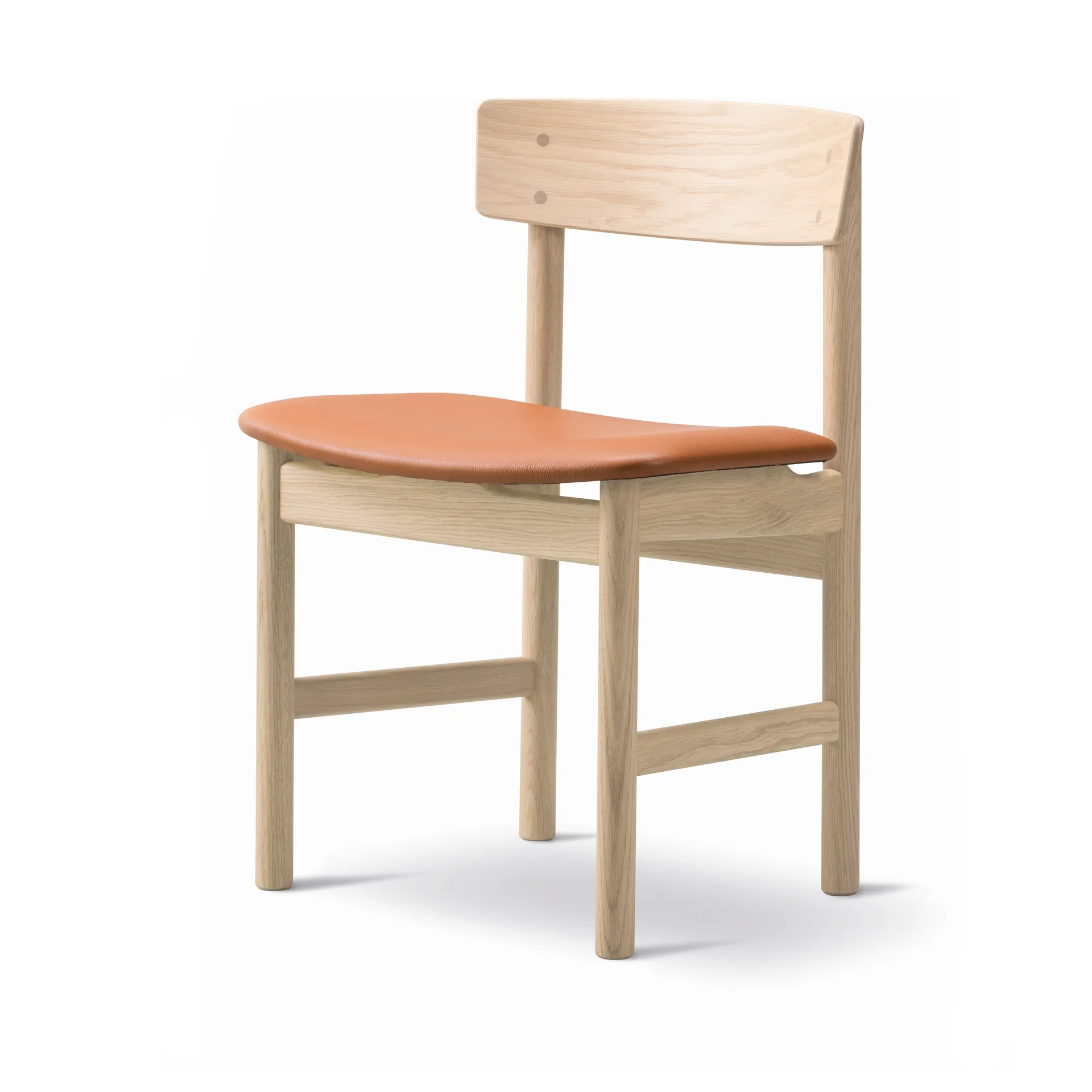 Mogensen 3236 chair, Soap-treated oak-leather cognac 307 Fredericia Furniture