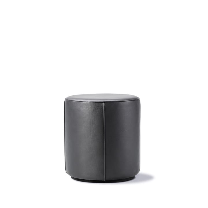 Mono seat pouf - Leather omni 301 black-Ø39 cm - Fredericia Furniture