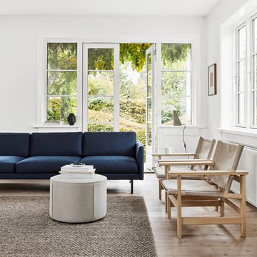 Mono seat pouf - Leather omni 301 black-Ø55 cm - Fredericia Furniture