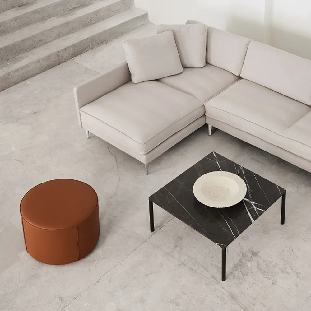 Mono seat pouf, Leather omni 307 cognac-Ø55 cm Fredericia Furniture