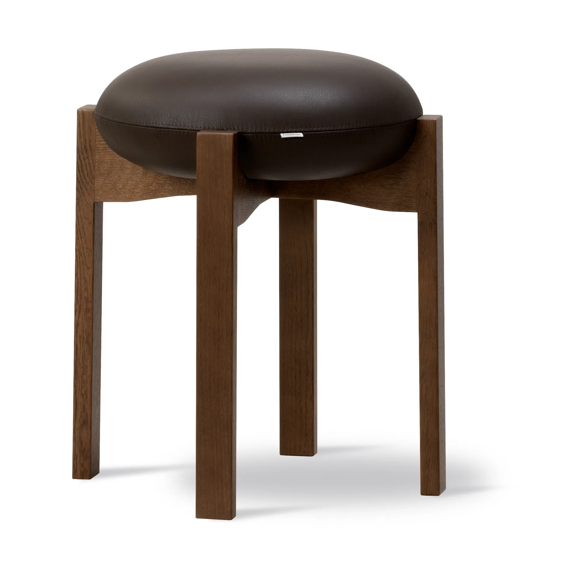 Pioneer round stool low, Primo 86-1-smoked stained lacquered oak Fredericia Furniture