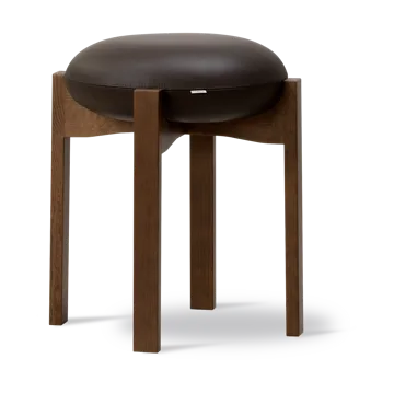Pioneer round stool low - Primo 86-1-smoked stained lacquered oak - Fredericia Furniture