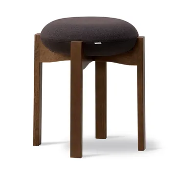 Pioneer round stool low - Vidar 386-smoked stained lacquered oak - Fredericia Furniture