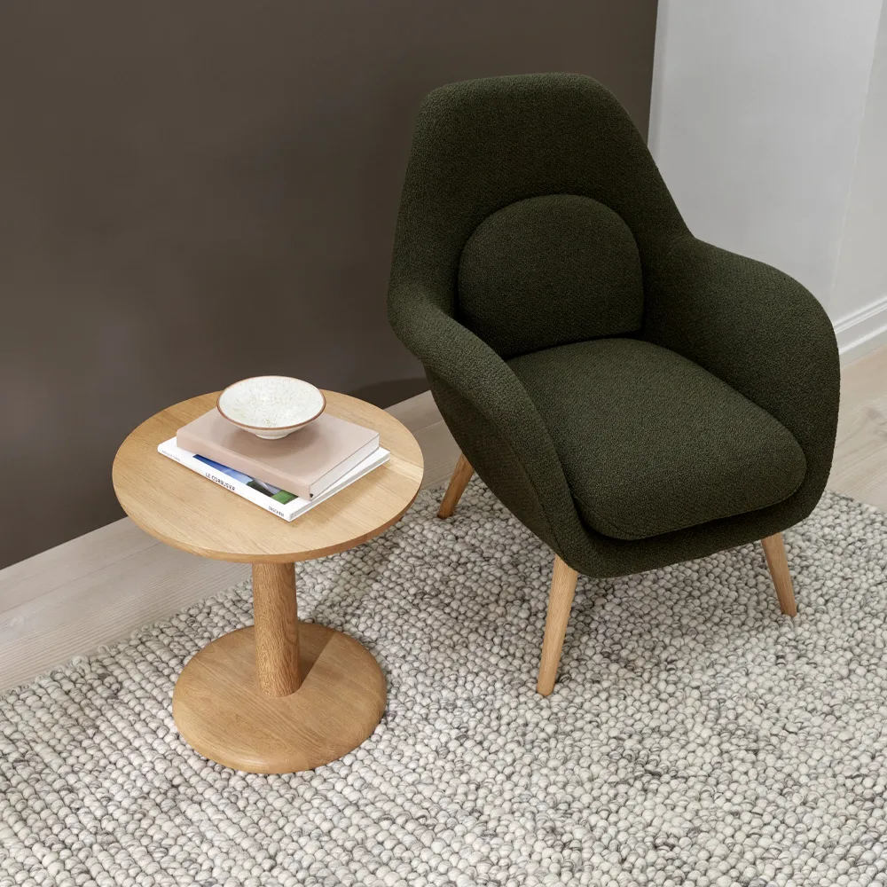 Pon side table, Black lacquered oak, Ø40 cm Fredericia Furniture