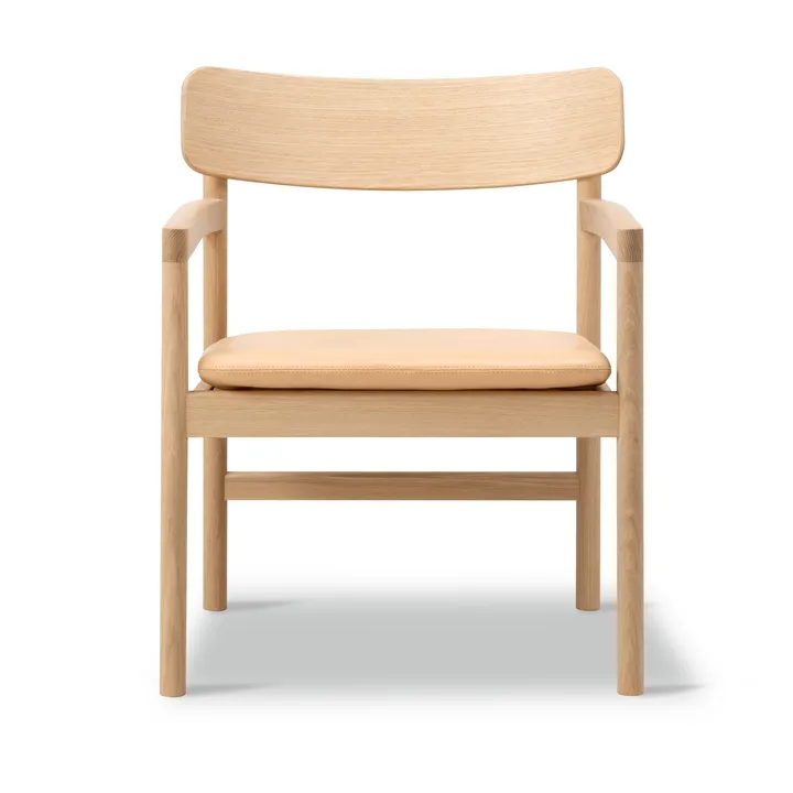 Post lounge chair - Vegeta leather-light oiled oak - Fredericia Furniture