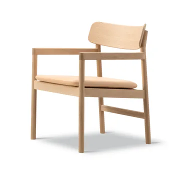 Post lounge chair - Vegeta leather-light oiled oak - Fredericia Furniture