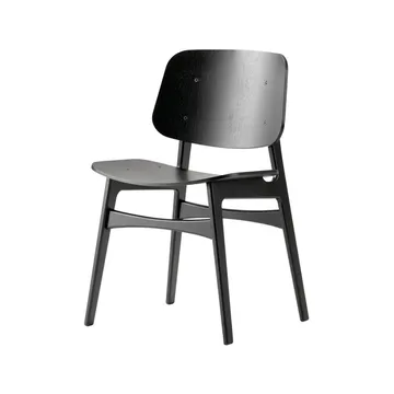 Søborg wood chair - Black lacquered oak–black lacquered oak frame - Fredericia Furniture