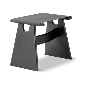 Seto stool - Black canvas-black lacquered oak - Fredericia Furniture